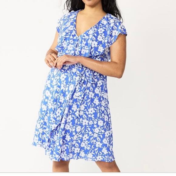 DRAPER JAMES RSVP Ruffle Wrap Dress Small - Picture 2 of 11